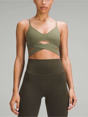 Lululemon Still Now Bra Sz 10 In Army Green